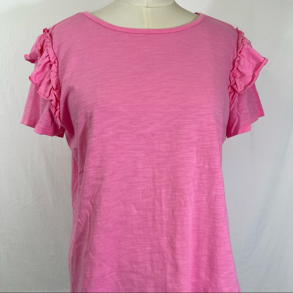 CeCe Pink Ruffled Sleeve Top - Picture 2 of 7